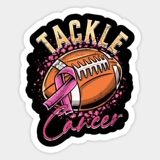 Tackle Breast Cancer Football Sticker